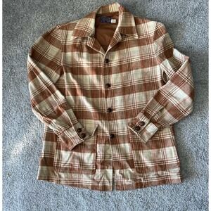 Vintage Pendleton Jacket Mens Medium Plaid Wool Button Up Made‎ USA 70s